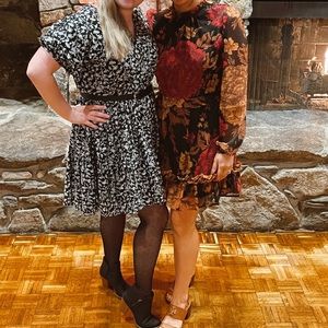 Puff Sleeved Floral Mini Dress Anthropology